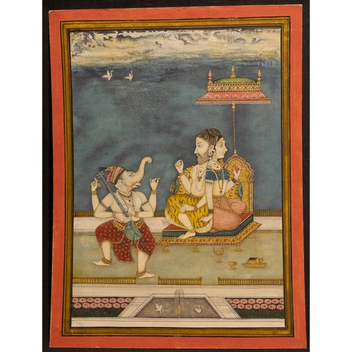 288 - An Indian Painting Depicting the Rajanyas with Ganapati Bikaner School from the 20th Century.

Appro... 