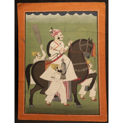 289 - An Indian Opaque Watercolour Painting on Paper Depicting Rathor Rajput, Thakur Kusal Singhji Champaw... 