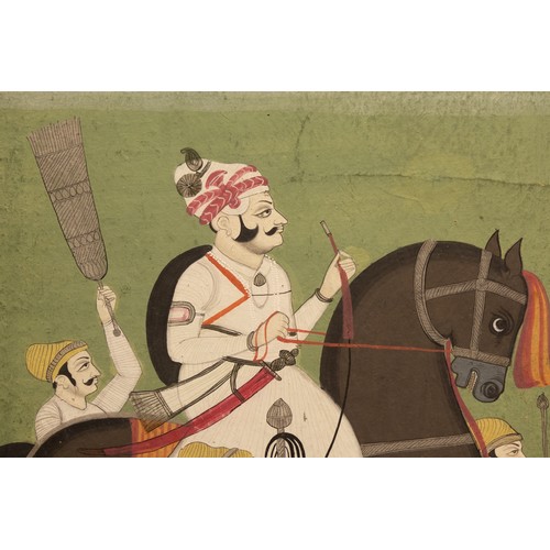 289 - An Indian Opaque Watercolour Painting on Paper Depicting Rathor Rajput, Thakur Kusal Singhji Champaw... 