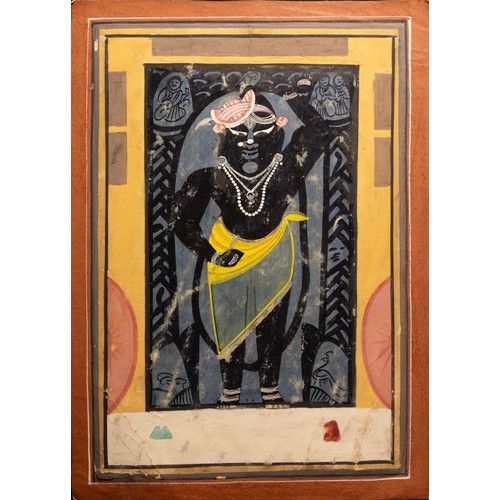 291 - An Indian Miniature Shrinath Ji Watercolour Painting Depicting Lord Krishna from the 20th Century.

... 