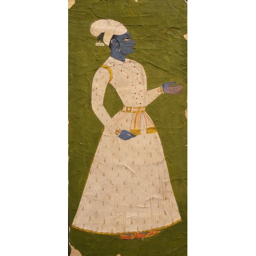 294 - An Indian Hand Painted Miniature Painting Depicting Krishna, one of the Swaroop from the 19th Centur... 