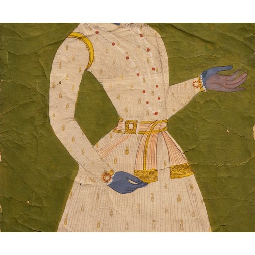 294 - An Indian Hand Painted Miniature Painting Depicting Krishna, one of the Swaroop from the 19th Centur... 