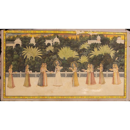 296 - An Indian Kishangarh School Painting from Circa 1950.

Approximately 25.3cm x 13.7cm