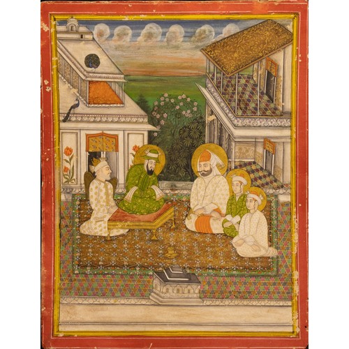 300 - An Indian Painting Depicting a Meeting for Maharaja with their High Priest at Lucknow with the Simil... 