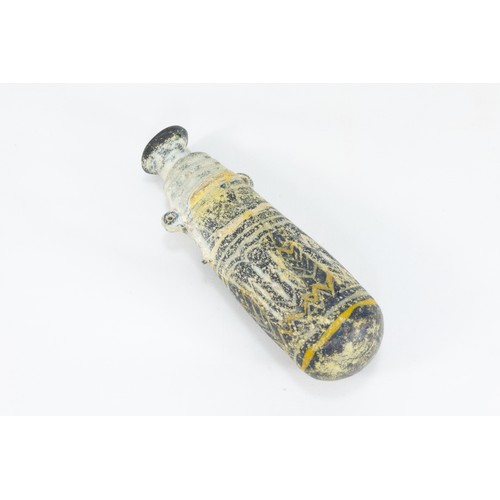 36 - An Ancient Phoenician Mosaic Glass Perfume Bottle Circa 1500 B.C.

H: Approximately 10.8cm