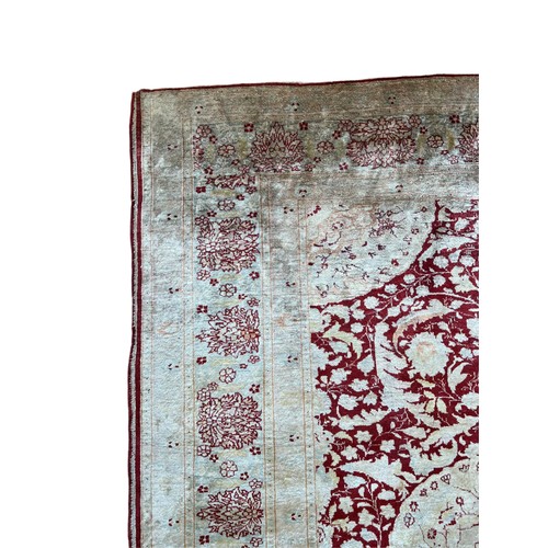 72 - An Extremely Fine Persian Silk Tabriz Haji Jalili Rug from Circa 1880s.

Warp: Silk
Weft: Silk
Pile:... 