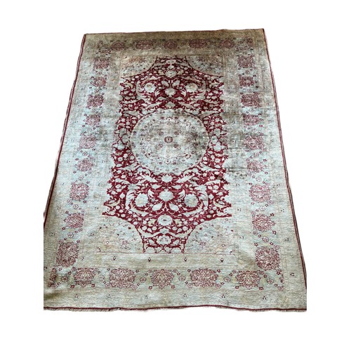 72 - An Extremely Fine Persian Silk Tabriz Haji Jalili Rug from Circa 1880s.

Warp: Silk
Weft: Silk
Pile:... 