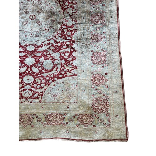 72 - An Extremely Fine Persian Silk Tabriz Haji Jalili Rug from Circa 1880s.

Warp: Silk
Weft: Silk
Pile:... 