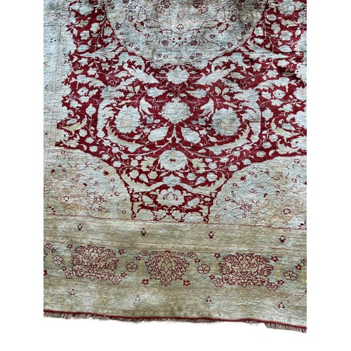 72 - An Extremely Fine Persian Silk Tabriz Haji Jalili Rug from Circa 1880s.

Warp: Silk
Weft: Silk
Pile:... 