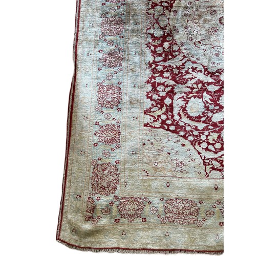 72 - An Extremely Fine Persian Silk Tabriz Haji Jalili Rug from Circa 1880s.

Warp: Silk
Weft: Silk
Pile:... 