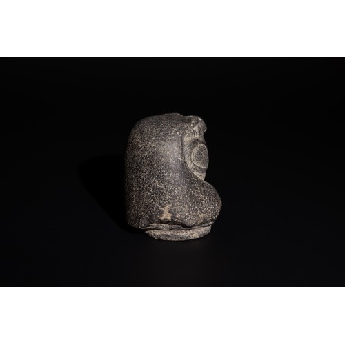 177 - An Egyptian Canopic Jar Lid in Granite in the Form of the Head of Horus, Circa 18th Dynasty of Egypt... 