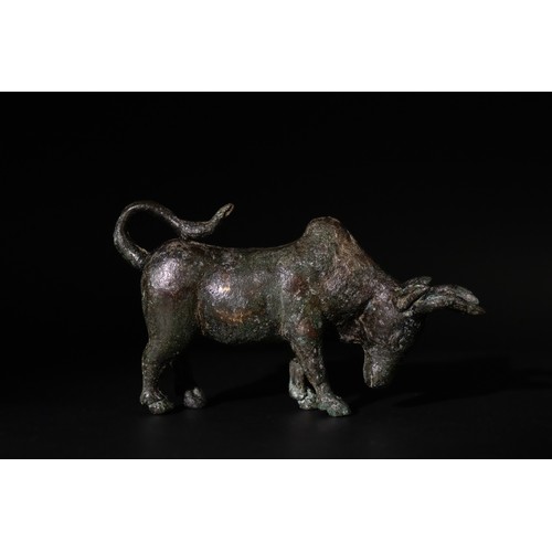 232 - A Pair of Greek Roman Bronze Charging Bulls, 1st Century B.C. - 1st Century A.D.

L: Approximately 1... 