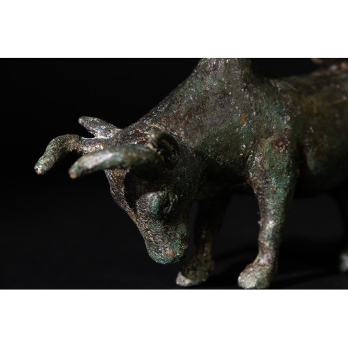 232 - A Pair of Greek Roman Bronze Charging Bulls, 1st Century B.C. - 1st Century A.D.

L: Approximately 1... 