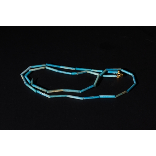 8 - **NO RESERVE**

An Ancient Egyptian Faience Beads Necklace with a Yellow Necklace Clasp.

Half bread... 