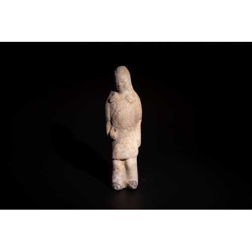 243 - A Chinese Tang Dynasty Terracotta Figure of a Male Guard Statuette, AD 618-906.

Approximately 16.3c... 