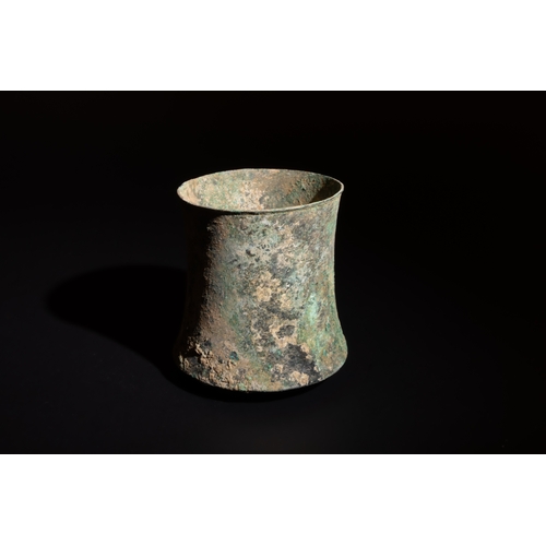 248 - An Indus Valley Bronze Cylindrical Vessel Circa 2500 B.C.

H: Approximately 8.1cm

Private collectio... 