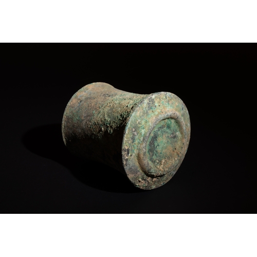 248 - An Indus Valley Bronze Cylindrical Vessel Circa 2500 B.C.

H: Approximately 8.1cm

Private collectio... 