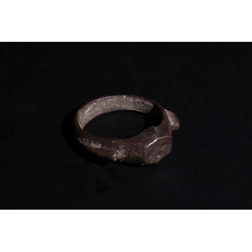 251 - A Late Roman Silver Ring with Geometric Patterned Engraving on the Head, Circa 4th-6th Century A.D.
... 