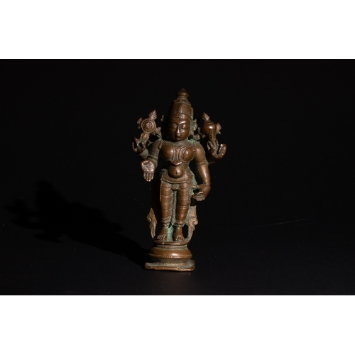 33 - An Indian Bronze Standing Figure of Vishnu, 19th Century.

H: Approximately 8.7cm