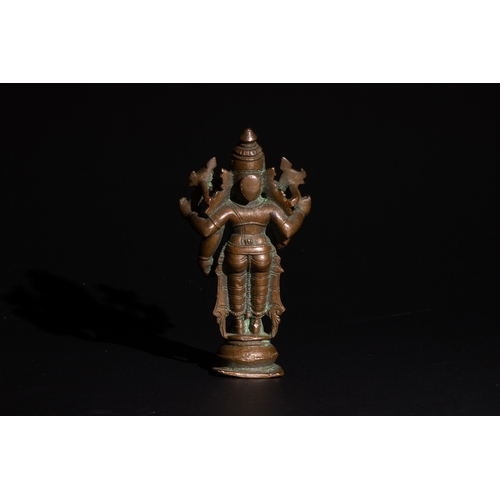 33 - An Indian Bronze Standing Figure of Vishnu, 19th Century.

H: Approximately 8.7cm