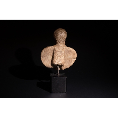 257 - A Roman Stone Bust of Probably Hercules.

H: Approximately 12.5cm
H with stand: Approximately 17cm