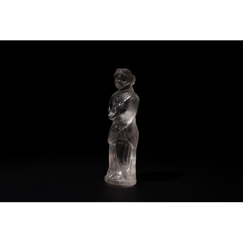 259 - A Roman Rock Crystal Standing Figure of a Lady, 2nd-3rd Century.

H: Approximately 6.5cm

Provenance... 