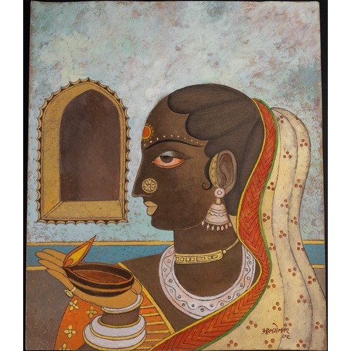 41 - A AAlmelkar, Watercolour On Paper, Signed in Hindi.

Size : 12.5 x 15.5 inch

Provenance: Collection... 