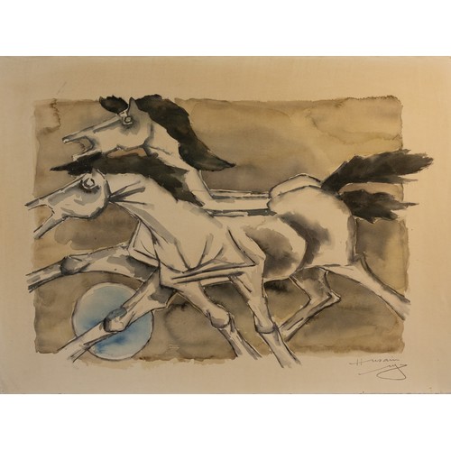 42 - M.F. Husain, Untitled, Watercolour On Paper.

Size : 22x30 Inch