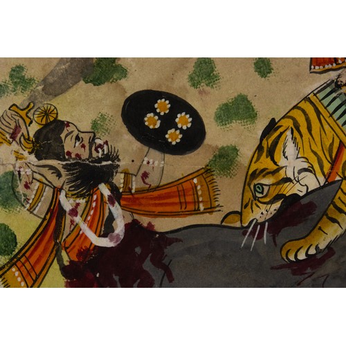 52 - An Indian Painting Depicting the Bansavalinama as the Vehicle of the Goddess, Depicted as the Sword,... 