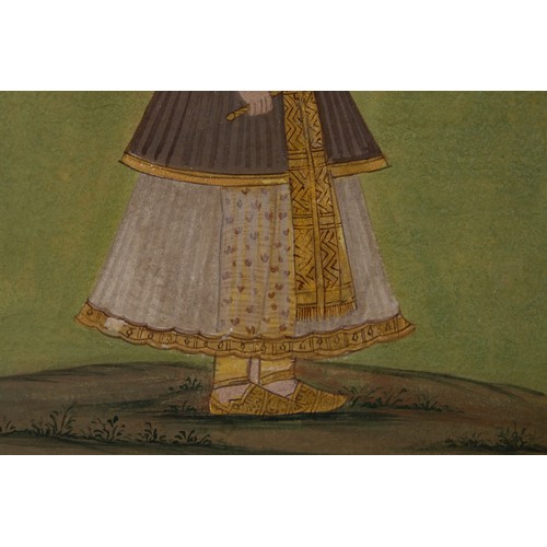 54 - An Indian Miniature Painting of a Princess, Probably Mumtaz Mahal, consort of Shah Jahan, Standing i... 