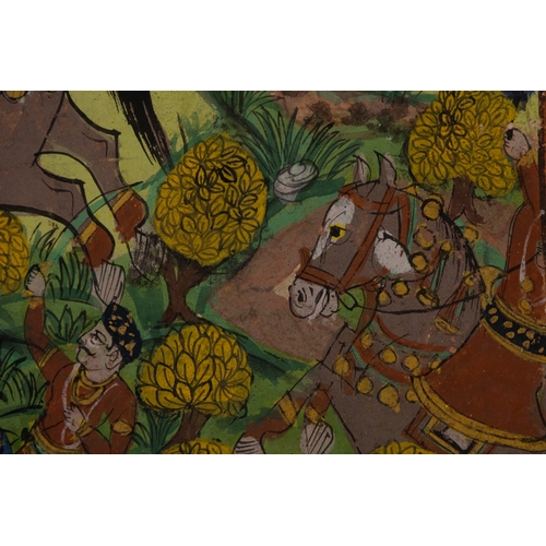 73 - An Indian Painting Depicting Maharaja in a Battlefield in the Forest with his Army, Circa 20th Centu... 