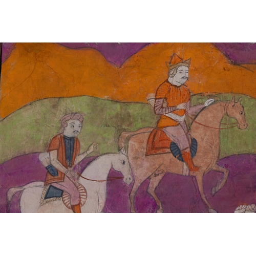 75 - An Indian Pahari Deccan Miniature Painting
Depicting Maharana with his Companions, in Gouache, Circa... 