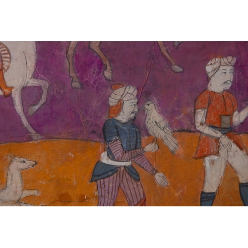 75 - An Indian Pahari Deccan Miniature Painting
Depicting Maharana with his Companions, in Gouache, Circa... 