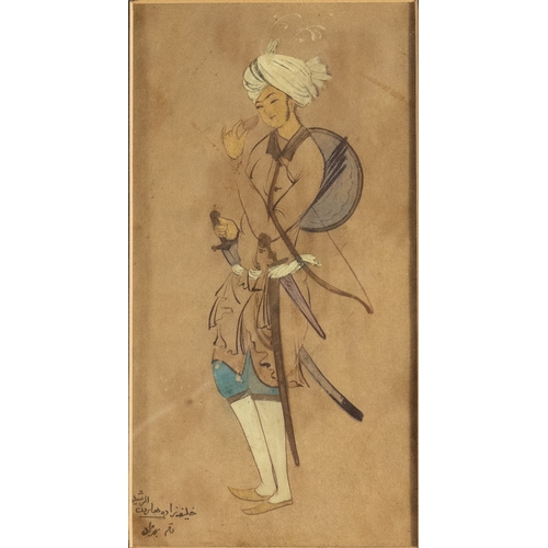 14 - ** NO RESERVE **

An Islamic Safavid Style Painting of a Standing Man Equipped with Weapons.


With ... 