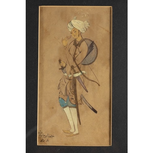 14 - ** NO RESERVE **

An Islamic Safavid Style Painting of a Standing Man Equipped with Weapons.


With ... 