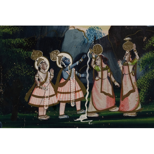 84 - An Indian Bundi School Miniature Painting of Gopis with Krishna, 19th Century.

Approximately 24.5x2... 