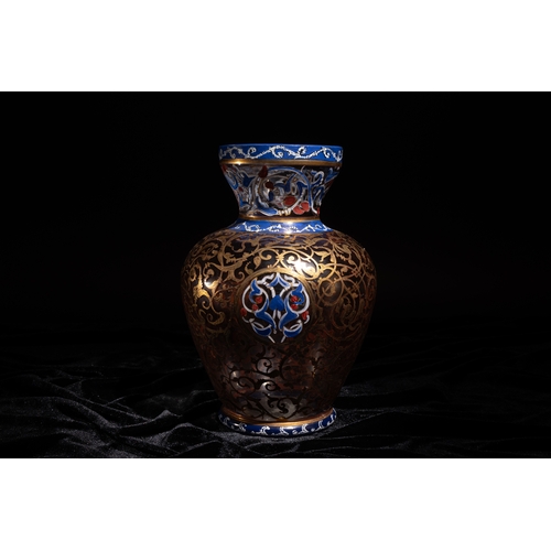 116 - A Continental Glass Enamelled Vase, Decorated with Floral Patterns, 19th-20th Century, Made for the ... 