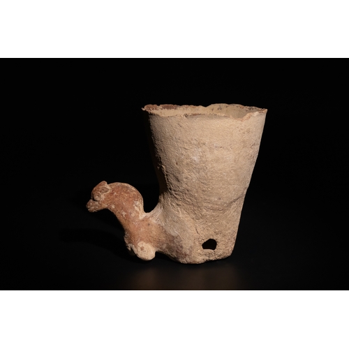 267 - A Terracotta Drinking Vessel in the Form of a Rhyton, Early 1st Millennium B.C., Amlash Period.

H: ... 