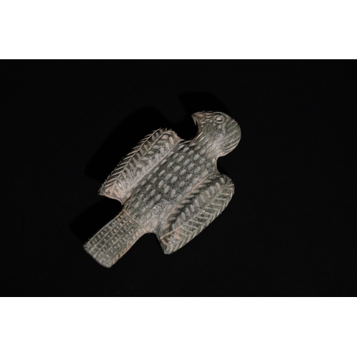 268 - A Bactrian Steatite Falcon with Lapis Lazuli Inlay, Circa 2nd Millennium B.C.

H: Approximately 10cm