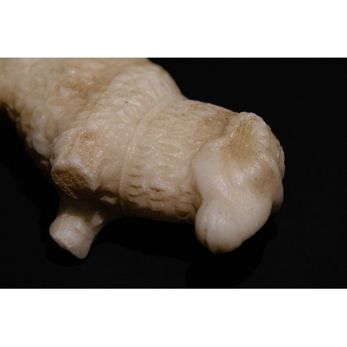 277 - An Alabaster/ Marble Fragmentary Ram, Probably Hellenistic Period.

L: Approximately 10.3cm
H: Appro... 