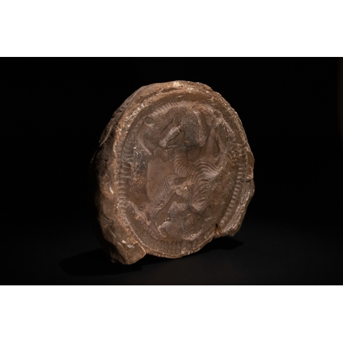 278 - A Rare Large Terracotta Sassanian Stamp Seal, Circa 3rd-4th Century A.D.

D: Approximately 15cm