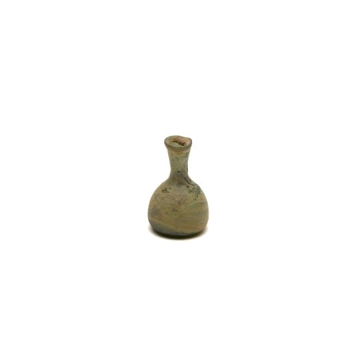 65 - An Islamic Green Glass Small Bottle, 11-12th Century.

H: Approximately 5.4cm