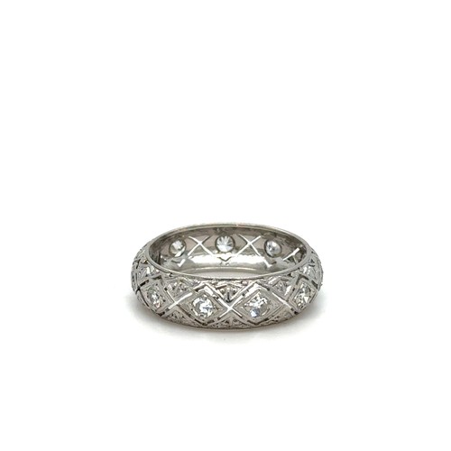 113 - An Art Deco Platinum & Diamond Ring Dated 28/9/1929.

3.25g