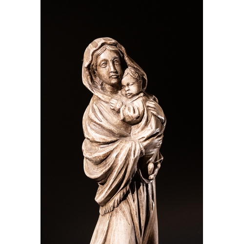 2 - A Carved Sculpture of a Mother and Child, Late 19th Century - Early 20th Century, Possibly Represent... 