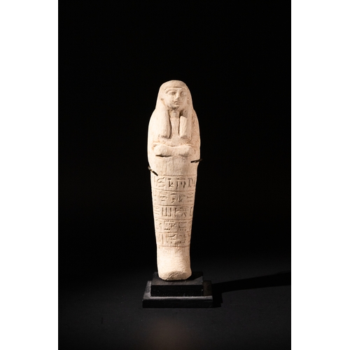 73 - An Egyptian Stone Ushabti, Inscribed with Hieroglyphs.

H: Approximately 22cm

Provenance: Part of a... 