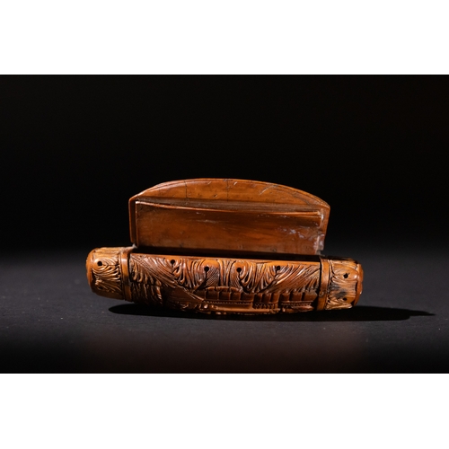 3 - A European Carved Coquilla Nut Snuff, 18-19th Century, Carved with 8 Men.

Approximately 10cm x 5cm
... 