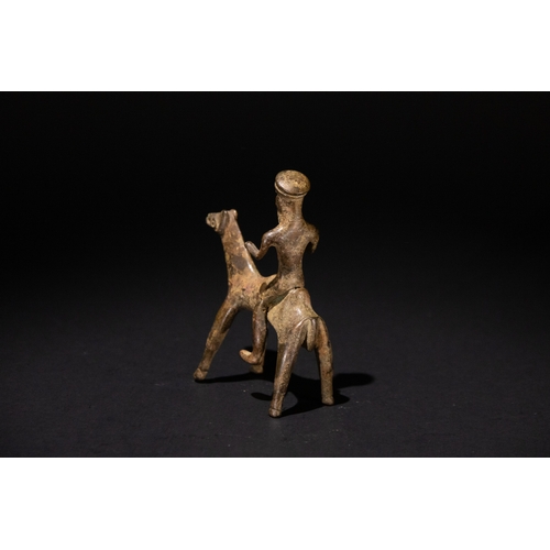 80 - A Luristani Bronze Figure of a Rider on Horse, 1st Millennium B.C.

L: Approximately 7cm
H: Approxim... 