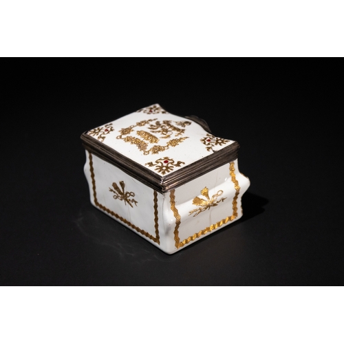 17 - A German Enamel Novelty Bonbonniere or Snuff Box Probably by Fromery, Mid 18th Century,  with Louis ... 