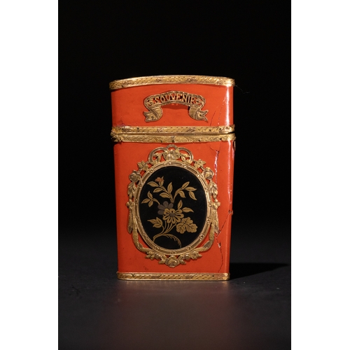 24 - A Louis XV French 18 Carat Gold & Lacquer Souvenir Carnet-de-Bal, Paris 1772 by François Delanoy.

H... 