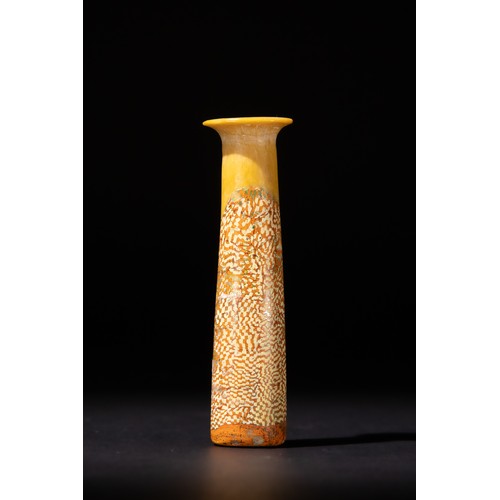 91 - An Achaemenid Yellow Mosaic Glass Cylindrical Bottle, Ancient Persian Empire, 5th Century B.C.

H: A... 